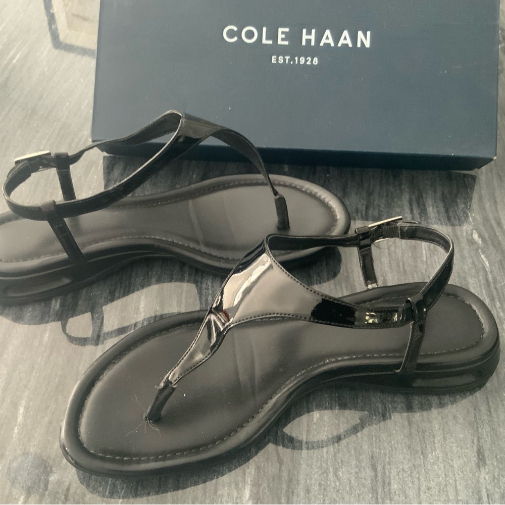 Cole Haan Glossy Black Women's Sandals